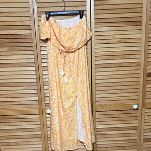 Orange Floral Maxi Dress